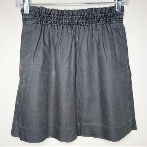 J. CREW FACTORY Paper Bag Waist Grey Linen Skirt